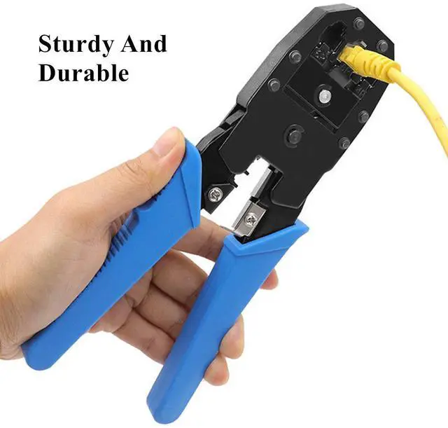 Alt view image 2 of 6 - KEHIPI rj45 Crimp Tool Kit, Cat5 Cat5e Crimping Tool with 100pcs rj45 Cat5 Connectors, 20pcs rj45 Cat5e Connector Covers, Cable Tester, Network Wire Stripper