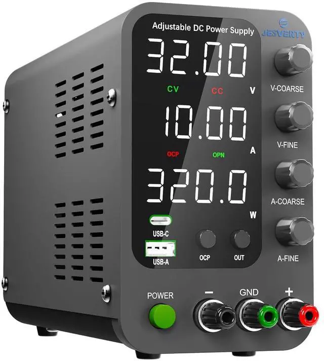 Main image of KEHIPI DC Power Supply Variable, 0-32V 0-10A Switching Bench Power Supply with 20W USB & Type-C Quick-Charge, Encoder Corase & Fine Adjustment Knob, Output Switch, 4-Digit LED Display - SPS-3010V