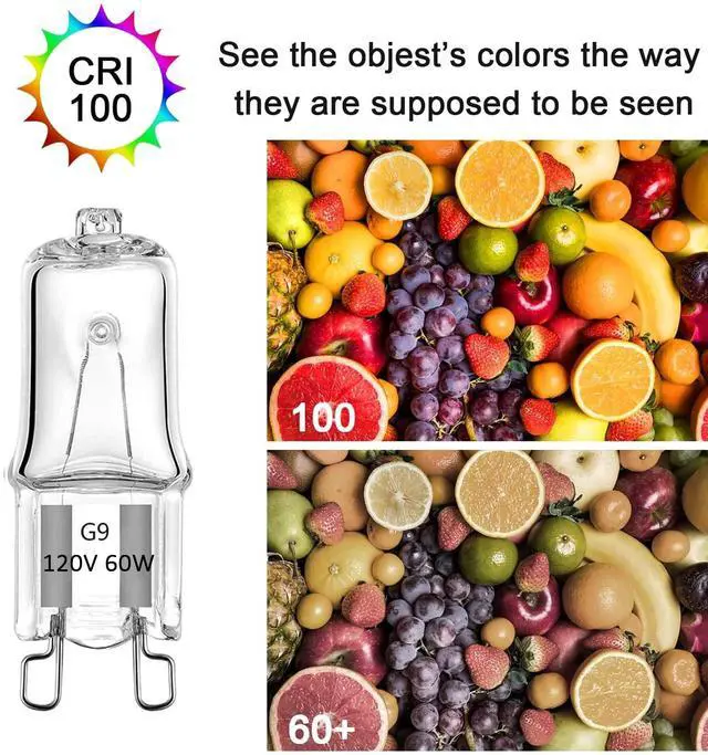 Alt view image 5 of 7 - KEHIPI G9 Bulb, 12 Pack G9 Halogen Light Bulbs 2 Pin Base JC Type, 120V T4 Bi-Pin 60W Xenon Small Light Bulb for Chandeliers, Pendants, Cabinet Lights, Bathroom Light Bulbs, Warm White 2700K, Dimmable