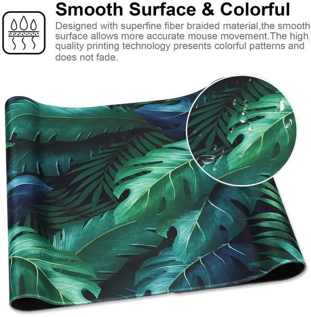 Alt view image 4 of 7 - KEHIPI XXL Gaming Mouse Pad 35.4x15.7 Professional Large Mouse Pad & Computer Game Mouse Mat-90x40 Greenleaf