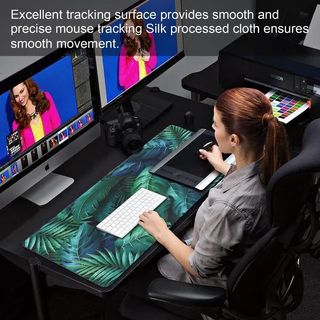 Alt view image 7 of 7 - KEHIPI XXL Gaming Mouse Pad 35.4x15.7 Professional Large Mouse Pad & Computer Game Mouse Mat-90x40 Greenleaf