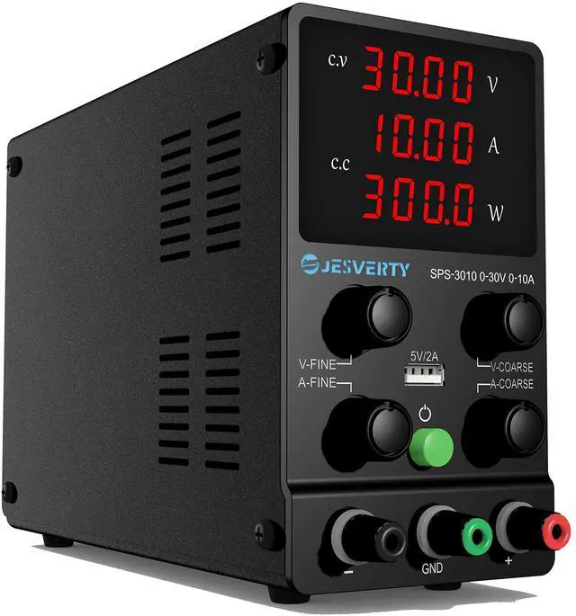Main image of DC Power Supply Variable, 0-30V 0-10A Adjustable Switching DC Regulated Bench Power Supply with High Precision 4-Digit LED Display, 5V/2A USB Port, Coarse and Fine Adjustment SPS-3010