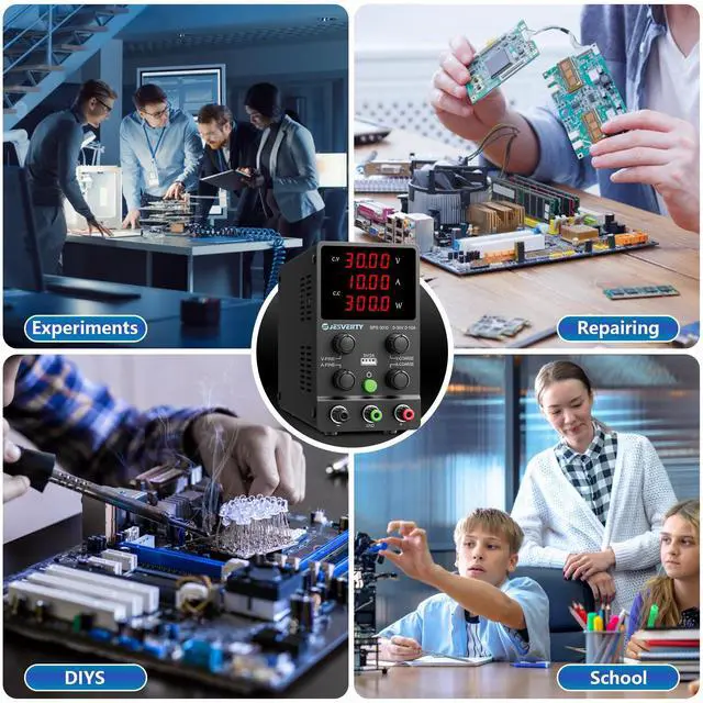 Alt view image 6 of 7 - DC Power Supply Variable, 0-30V 0-10A Adjustable Switching DC Regulated Bench Power Supply with High Precision 4-Digit LED Display, 5V/2A USB Port, Coarse and Fine Adjustment SPS-3010