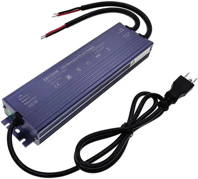 Main image of KEHIPI 24V LED Power Supply 500W Low Voltage Transformer Adapter,AC100-130V to DC24V 20.8A 500 Watts LED Driver Waterproof IP67 for Indoor and Outdoor LED Lights Use