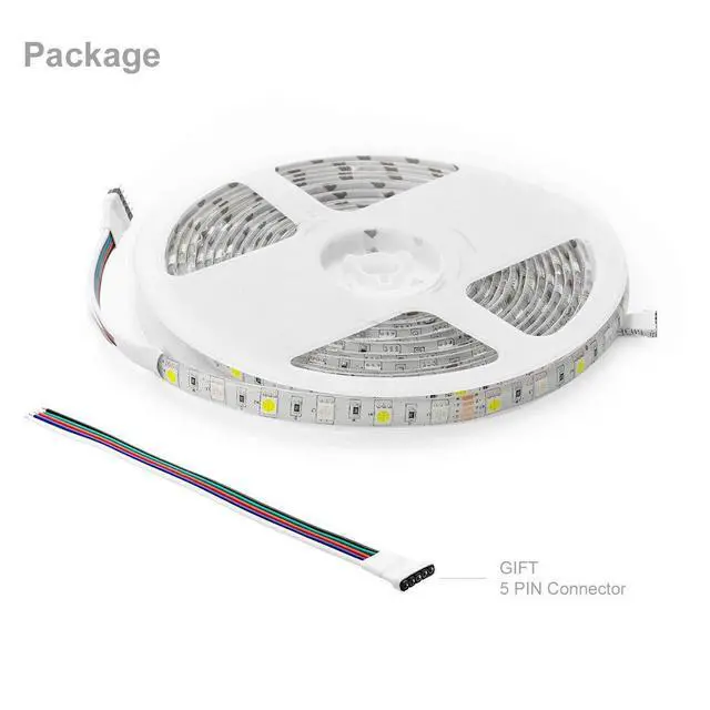 Alt view image 6 of 6 - KEHIPI 5050 RGBW RGB+Cool White(6000K-7000K) 150RGB+150White LED Tape Light 5m 16.4ft 60LED/m Multi-Colored IP65 10mm Width FPCB DC12V for Bedroom Home Decoration(No Adapter or Controller)