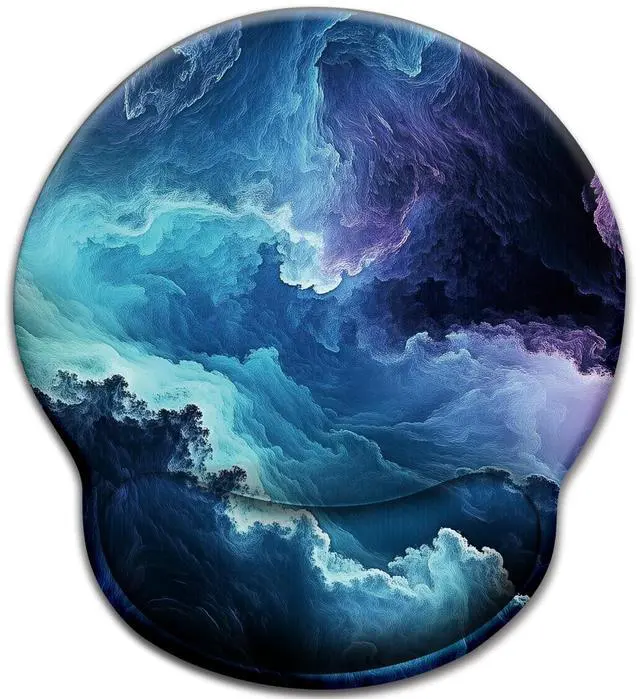 Main image of KEHIPI Galaxy Mouse Pad with Wrist Rest, Ergonomic Mouse Pad Wrist Support with Non-Slip Pain Relief PU Base, Funny Gaming Computer Mousepad, Cute Office Supplies Home Desk Accessories Decor