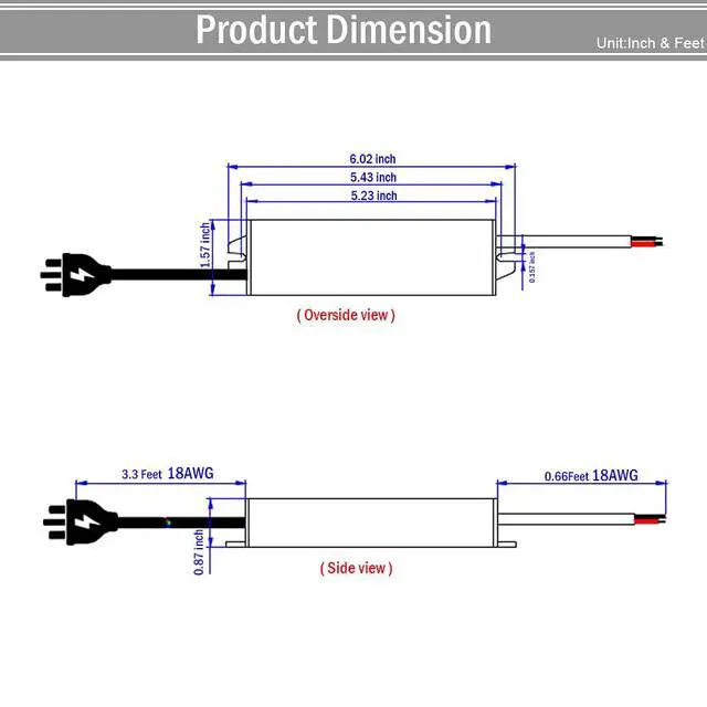 Alt view image 7 of 7 - KEHIPI  12V LED Power Supply 60W Low Voltage Transformer Adapter,Ultra Thin Design AC90-130V to DC12V 5A 60 Watts LED Driver Waterproof IP67 for Indoor and Outdoor LED Lights Use