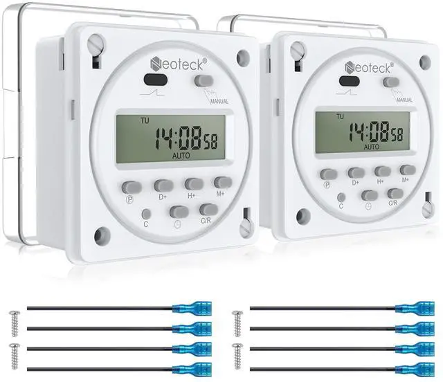 Main image of KEHIPI DC 12V/16A Digital Timer Switch 7 Day Time Relay Programmable Timer Switch with Wire Connectors and Waterproof Cover for Lights, Fans, Motors (2)