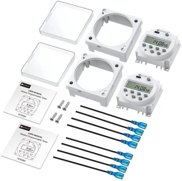 Alt view image 6 of 6 - KEHIPI DC 12V/16A Digital Timer Switch 7 Day Time Relay Programmable Timer Switch with Wire Connectors and Waterproof Cover for Lights, Fans, Motors (2)