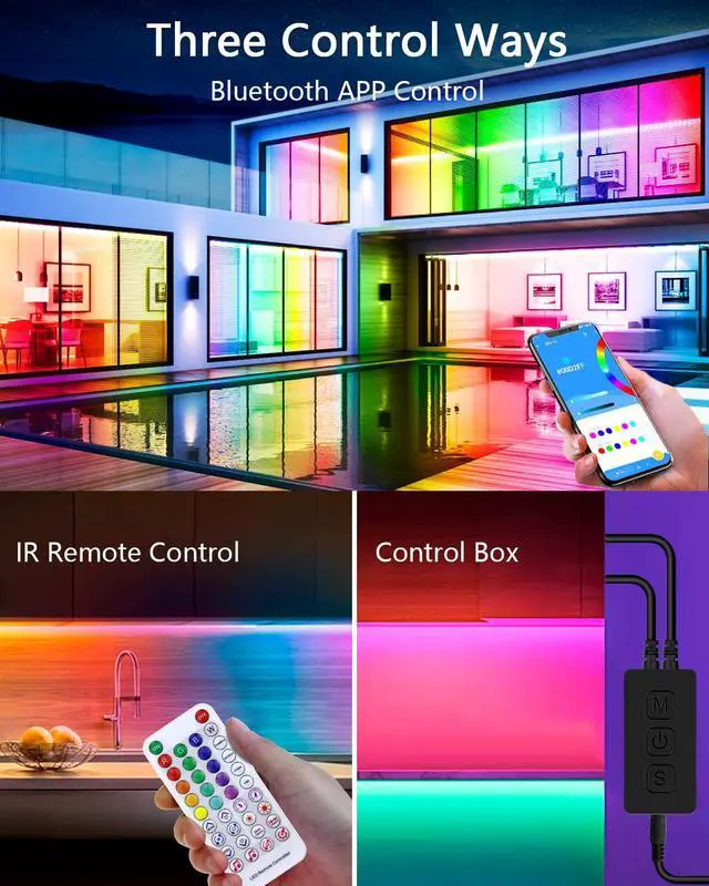 Alt view image 4 of 7 - KEHIPI WS2812B WS2811 Controller Bluetooth APP Music Sync Addressable RGB IC LED Remote Controller Timer Function SP611E for SK6812 WS2812 SM16703 UCS1903 LED Pixel String Light Strip DC 5V~24V