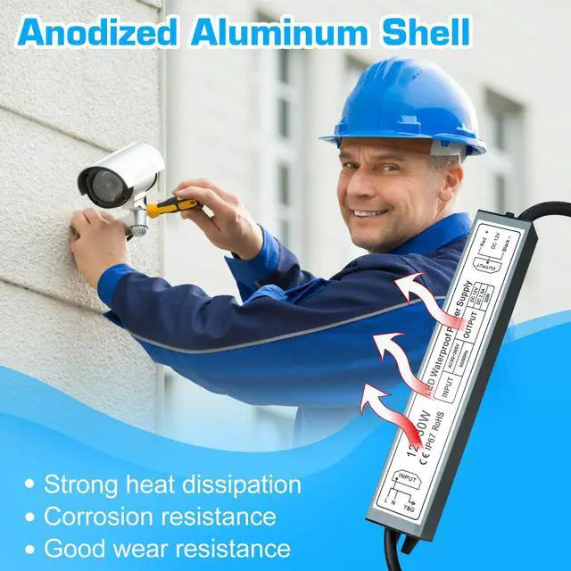 Alt view image 4 of 7 - KEHIPI 12V 30W Power Supply,LED Driver AC 90-265V to DC 12 Volt 2.5A IP67 Waterproof, Low Voltage Transformer, Outdoor Driver with 3-Prong Plug 3.3 Feet Cable for LED Light, Outdoor Use