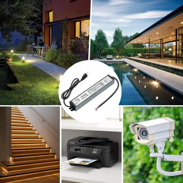 Alt view image 7 of 7 - KEHIPI 12V 30W Power Supply,LED Driver AC 90-265V to DC 12 Volt 2.5A IP67 Waterproof, Low Voltage Transformer, Outdoor Driver with 3-Prong Plug 3.3 Feet Cable for LED Light, Outdoor Use