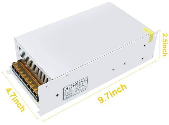 Alt view image 6 of 7 - KEHIPI 12V 500W DC Switching Power Supply, 41.6A Universal Regulated Power Supplies, 100-240V AC to DC 12 Volt LED Driver, Converter, Transformer for LED Strip Light, Computer Project