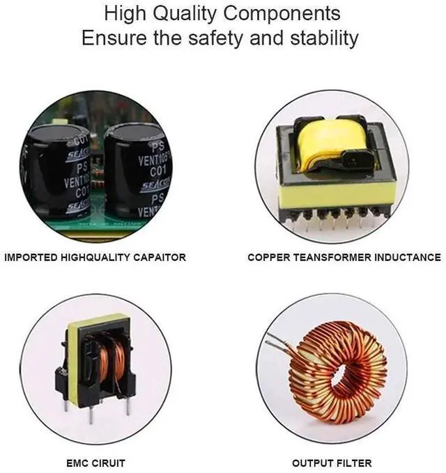 Alt view image 3 of 7 - KEHIPI 12V 450W LED Power Supply,12 Volt DC Switching Power Supply, 37.5A, 100-240V AC to DC 12 Volt LED Driver, Converter, Transformer for LED Strip Light, Computer Project