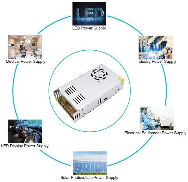 Alt view image 5 of 7 - KEHIPI 12V 450W LED Power Supply,12 Volt DC Switching Power Supply, 37.5A, 100-240V AC to DC 12 Volt LED Driver, Converter, Transformer for LED Strip Light, Computer Project