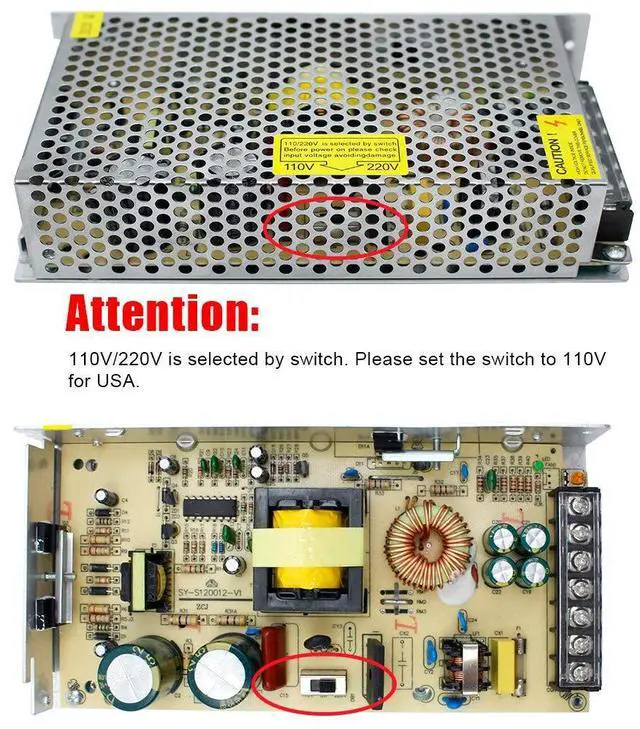 Alt view image 7 of 7 - KEHIPI 12V 450W LED Power Supply,12 Volt DC Switching Power Supply, 37.5A, 100-240V AC to DC 12 Volt LED Driver, Converter, Transformer for LED Strip Light, Computer Project