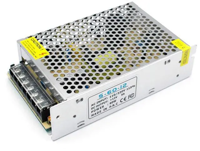 Main image of KEHIPI 12V 60W LED Power Supply, DC Switching Power Supply, 100-240V AC to DC 12 Volt LED Driver, Converter, 5A 60W Transformer for LED Strip Light, Computer Project,