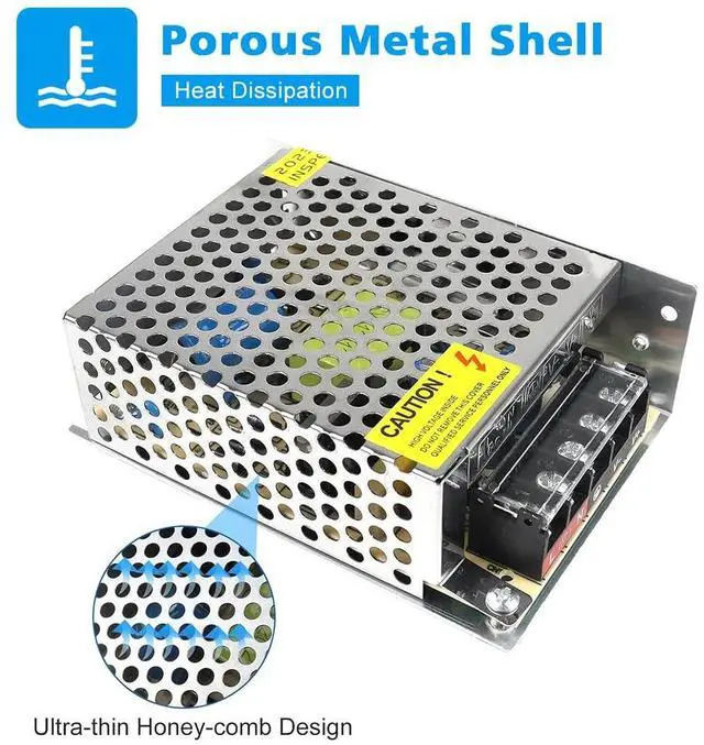 Alt view image 3 of 7 - KEHIPI 12V 60W LED Power Supply, DC Switching Power Supply, 100-240V AC to DC 12 Volt LED Driver, Converter, 5A 60W Transformer for LED Strip Light, Computer Project,