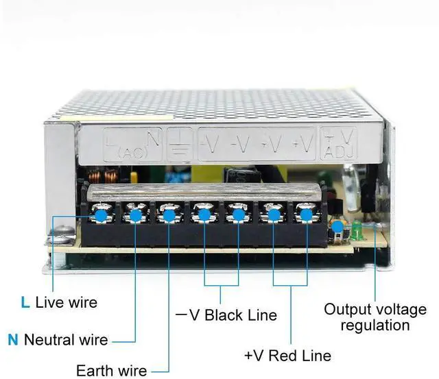 Alt view image 5 of 7 - KEHIPI 12V 60W LED Power Supply, DC Switching Power Supply, 100-240V AC to DC 12 Volt LED Driver, Converter, 5A 60W Transformer for LED Strip Light, Computer Project,