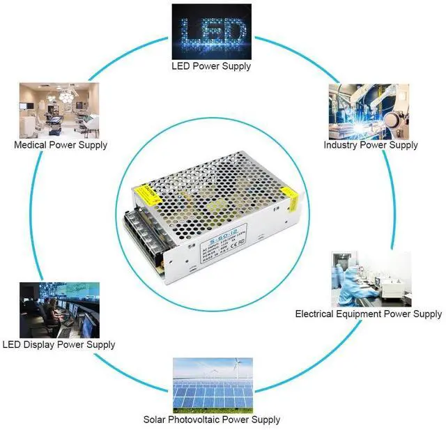 Alt view image 7 of 7 - KEHIPI 12V 60W LED Power Supply, DC Switching Power Supply, 100-240V AC to DC 12 Volt LED Driver, Converter, 5A 60W Transformer for LED Strip Light, Computer Project,
