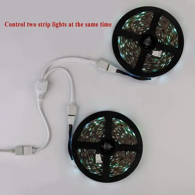 Alt view image 2 of 7 - KEHIPI LED Strip Splitter Connector 5 Pins 1 to 2 Y- Splitter Cables for 12 mm Wide 5050 3528 RGBW LED Light Strip with 6 Male 5-pin Plugs (2-Pack)