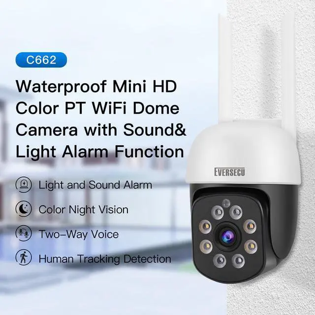 Alt view image 2 of 7 - KEHIPI 2K 3.0MP Outdoor WiFi PTZ Security Camera, 2.4G WiFi, Auto Tracking, 2 Way Audio, Spot Night Vision, Compatible with Alexa, SD Card & Cloud Storage, ONVlF Compliant RTSP IP CCTV Camera(4pcs)