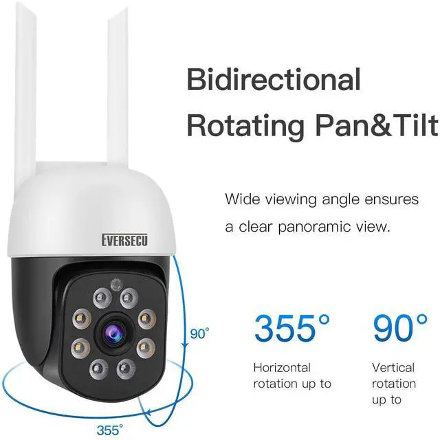 Alt view image 4 of 7 - KEHIPI 2K 3.0MP Outdoor WiFi PTZ Security Camera, 2.4G WiFi, Auto Tracking, 2 Way Audio, Spot Night Vision, Compatible with Alexa, SD Card & Cloud Storage, ONVlF Compliant RTSP IP CCTV Camera(4pcs)