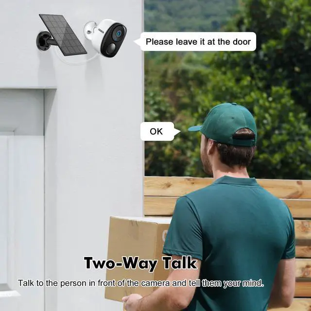 Alt view image 5 of 7 - KEHIPI 2K 3MP Solar-Powered Wireless Security Camera Support Pairing Via Bluetooth, Outdoor WiFi Home CCTV Bullet Camera, Spotlight, PIR Motion Detection, 2-Way Audio, Night Vision, Work with Alexa