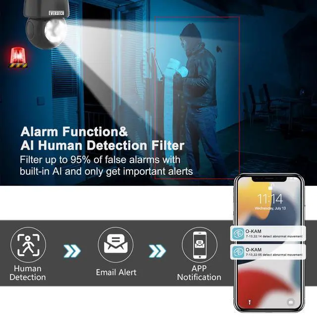 Alt view image 6 of 7 - KEHIPI HD 2K 3.0MP Wireless Light Bulb Security Camera with E27 Light Connector, Motion Auto Tracking, 2 Way Audio, Spotlight Night Vision, Free APP, WiFi Screw-in CCTV Camera, Black(4pack)