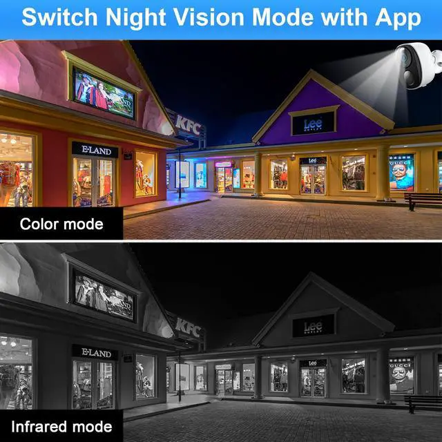 Alt view image 5 of 7 - KEHIPI 2K 3MP Outdoor Wireless Security Camera Support Pairing Via Bluetooth, Rechargeable Battery-Powered WiFi Home CCTV Bullet Camera, Spotlight, PIR Motion Detection, 2-Way Audio (4pack)