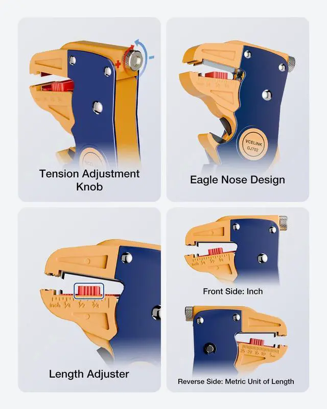 Alt view image 5 of 7 - KEHIPI Wire Stripper and Cutter, Professional Quick Strip Automatic Wire Stripper, 2 in 1 Adjustable Electrical Cable Wire Stripping Tool&Eagle Nose Self-Adjusting Wire Pliers (7-Inch)