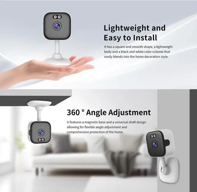 Alt view image 6 of 7 - KEHIPI 5Ghz Wired WiFi Camera 2K, Indoor Home Security Cameras for Baby/Elder/Dog/Pet Camera with Phone app,24/7 SD Card Storage, Compatible with Alexa, Supports RTSP&ONVIF(4pack)