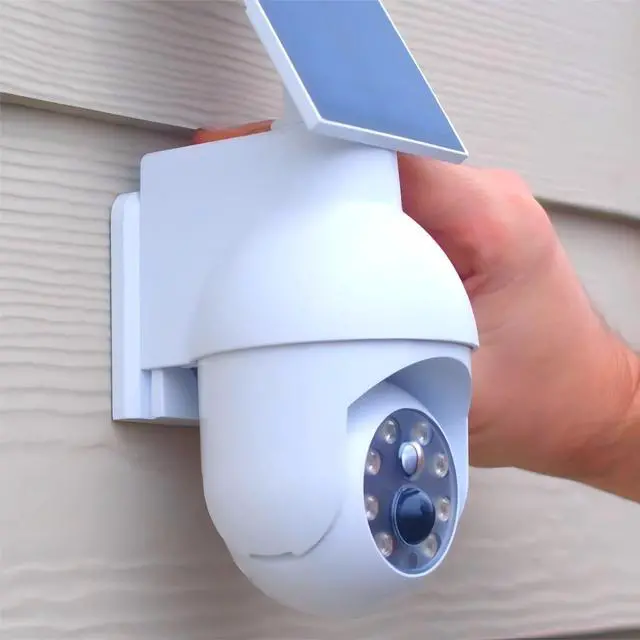 Alt view image 6 of 7 - KEHIPI 360-Degree Ultra-Bright Solar Light, Dummy CCTV Camera, Outdoor Motion Sensor Spotlight,IP66 Waterproof FloodLights, Wireless Decoy Fake PTZ Dome Security Camera for Porch Garden Patio Driveway