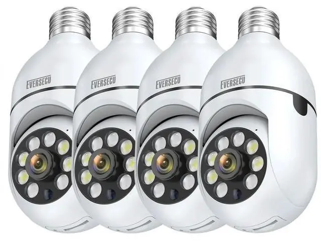Main image of KEHIPI 4pack 1080P Wireless Light Bulb Security Camera, 2.4g & 5g WiFi, Auto Tracking, 2 Way Audio, Smart Night Vision, Support ONVIF & RTSP, Work with Alexa, SD Card & Cloud Storage, Free App