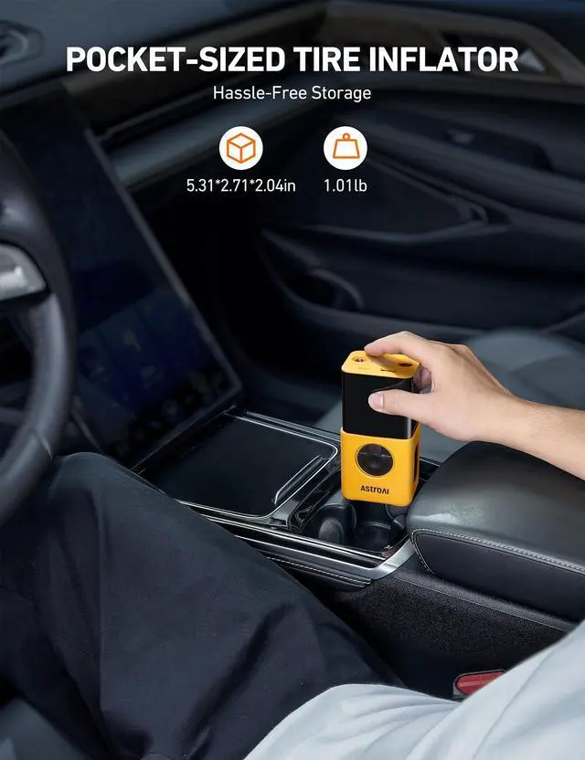 Alt view image 2 of 7 - KEHIPI Tire Inflator L7S Portable Air Compressor Cordless Bike Air Pump with Digital Dual Values Display, 150 PSI Car Tires Pump with LED Lights Air Pump for Auto, Motorcycles, Bikes, Balls