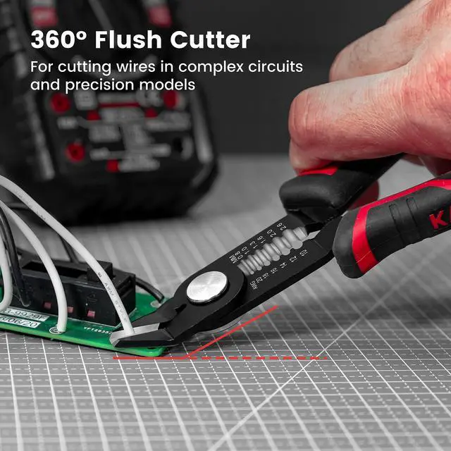 Alt view image 2 of 7 - KEHIPI Wire Cutters 6-Inch Flush cutter with Supplementary Stripping, Cutting Pliers, Handy and Slim Diagonal Cutters, Side Cutting Pliers, Sharp Snip, Safety Lock