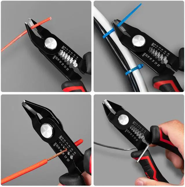 Alt view image 3 of 7 - KEHIPI Wire Cutters 6-Inch Flush cutter with Supplementary Stripping, Cutting Pliers, Handy and Slim Diagonal Cutters, Side Cutting Pliers, Sharp Snip, Safety Lock