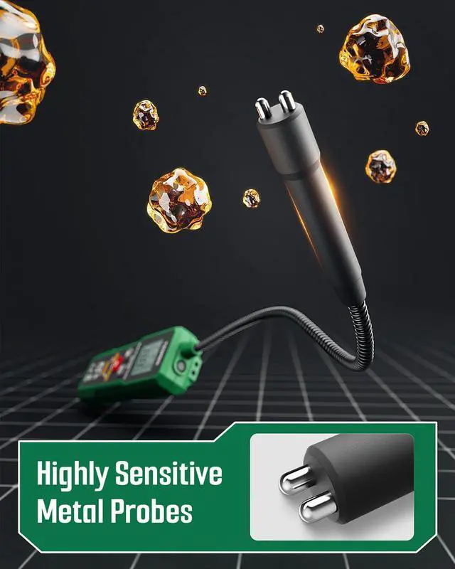 Alt view image 3 of 7 - KEHIPI TBF-300 Brake Fluid Tester with 8.5-Inch Corrosion Resistance Gooseneck Probe, Testing for DOT3, DOT4, DOT5.1, Brake Fluid Tester Pen with Light, Data Hold, Backlight Alarm for Auto Care-Green