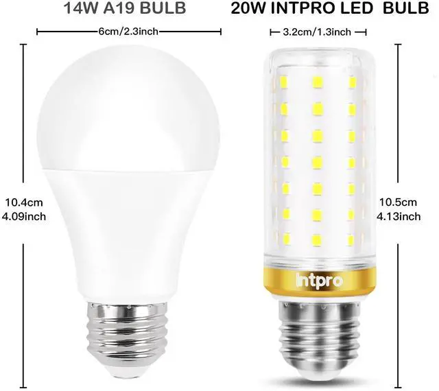 Alt view image 3 of 7 - KEHIPI 6Pack LED Corn Light Bulb 150W Equivalent 2000 Lumen 6500K Cool Daylight White 20W E26/E27 Base Non-dimmable Ceiling Fan Corn Lighting for Home Garage Warehouse Indoor LED Cob Bulbs