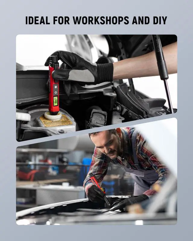 Alt view image 7 of 7 - KEHIPI Brake Fluid Tester Pen with Corrosion Resistance Probe, High-Precision Brake Fluid Moisture Tester with Data Hold Function, Buzzer Alarm, 3 Colors Backlight, Calibrated for DOT3, DOT4, DOT5.1