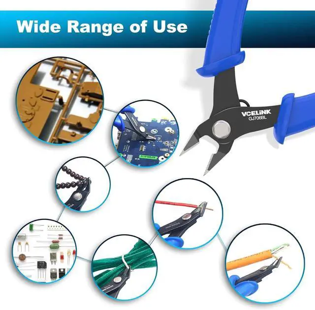 Alt view image 3 of 7 - KEHIPI Small Wire Cutter Spring-loaded GJ706BL, Precision Flush Cutter Pliers Diagonal Cutters for Electronics, Jewelry Making, Model Craft and 3D Printer, 5-Inch