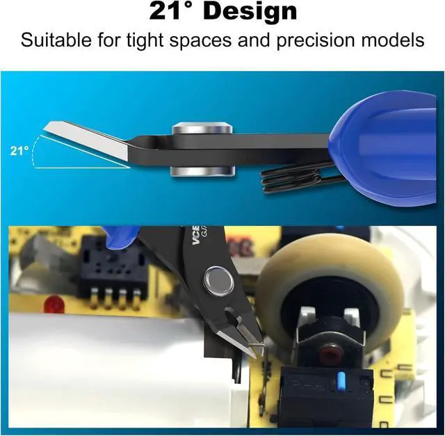 Alt view image 4 of 7 - KEHIPI Small Wire Cutter Spring-loaded GJ706BL, Precision Flush Cutter Pliers Diagonal Cutters for Electronics, Jewelry Making, Model Craft and 3D Printer, 5-Inch
