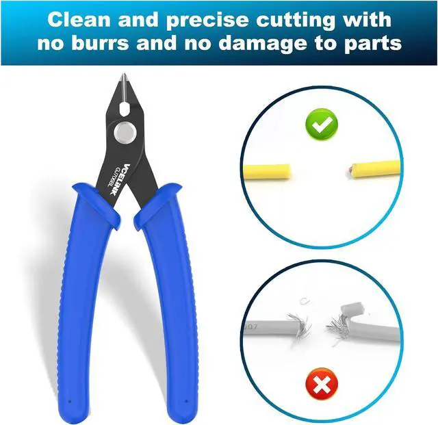 Alt view image 5 of 7 - KEHIPI Small Wire Cutter Spring-loaded GJ706BL, Precision Flush Cutter Pliers Diagonal Cutters for Electronics, Jewelry Making, Model Craft and 3D Printer, 5-Inch