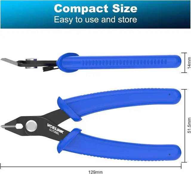 Alt view image 6 of 7 - KEHIPI Small Wire Cutter Spring-loaded GJ706BL, Precision Flush Cutter Pliers Diagonal Cutters for Electronics, Jewelry Making, Model Craft and 3D Printer, 5-Inch