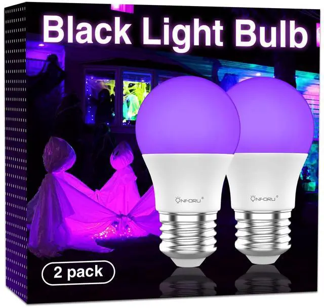 Main image of KEHIPI 15W LED Black Light Bulbs, A19 E26 120W Equivalent Blacklight Bulb for Glow in The Dark, Halloween Lights, 120V, Level 385-400nm, Blacklight Party, Body Paint, Fluorescent Poster