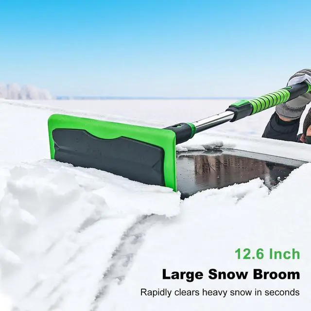 Alt view image 3 of 7 - KEHIPI 50 Inch Snow Broom and Ice Scraper for Truck, Long Handle Extendable Snow Brush with Foam Grip, Snow Ice Removal for SUV Jeep RV Auto Vehicle Truck Window Windshield