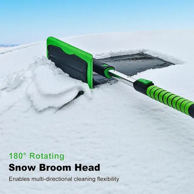 Alt view image 6 of 7 - KEHIPI 50 Inch Snow Broom and Ice Scraper for Truck, Long Handle Extendable Snow Brush with Foam Grip, Snow Ice Removal for SUV Jeep RV Auto Vehicle Truck Window Windshield