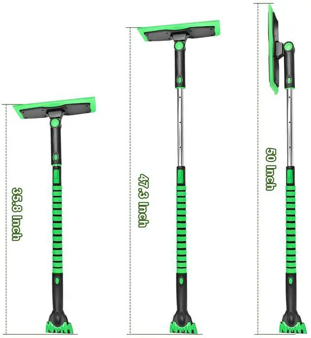 Alt view image 7 of 7 - KEHIPI 50 Inch Snow Broom and Ice Scraper for Truck, Long Handle Extendable Snow Brush with Foam Grip, Snow Ice Removal for SUV Jeep RV Auto Vehicle Truck Window Windshield