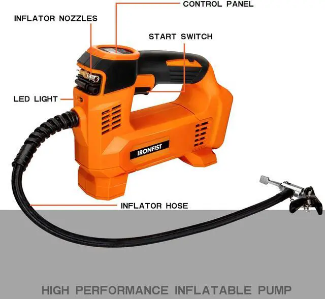 Alt view image 2 of 6 - KEHIPI Tire Inflator for DEWALT Battery Portable Air Compressor for Car, Bicycle, Ball, 20V Auto Tire Pump with Digital Pressure Gauge (Tool Only, NO Battery)