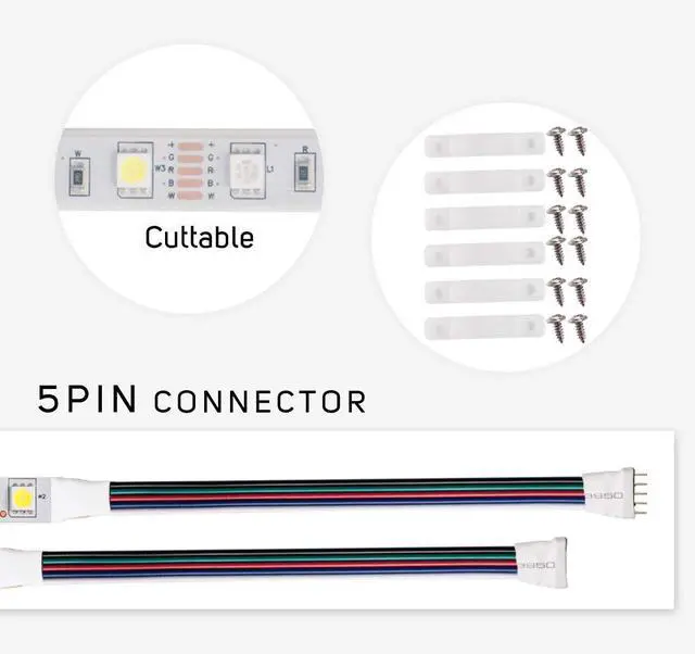 Alt view image 5 of 7 - KEHIPI 5050 RGBW RGB+Cool White(6000K-7000K) 150RGB+150White LED Tape Light 5m 16.4ft 60LED/m Multi-Colored IP67 12mm Width FPCB DC12V for Bedroom Home Decoration(No Adapter or Controller)